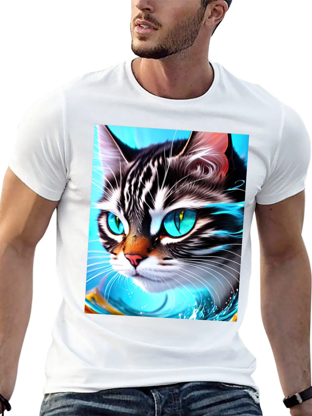 Cat Face T-Shirt - Cool Graphic Tee