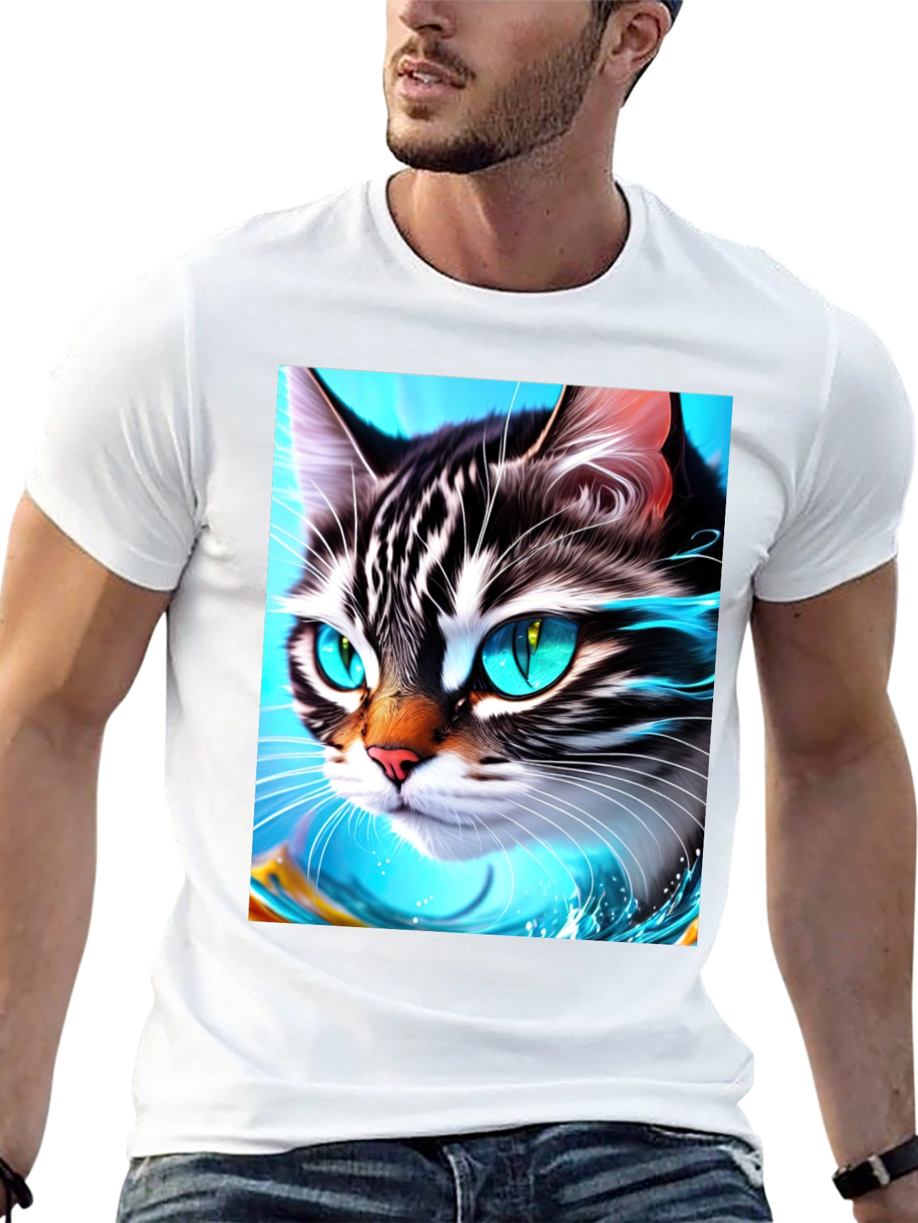 Cat Face T-Shirt - Cool Graphic Tee