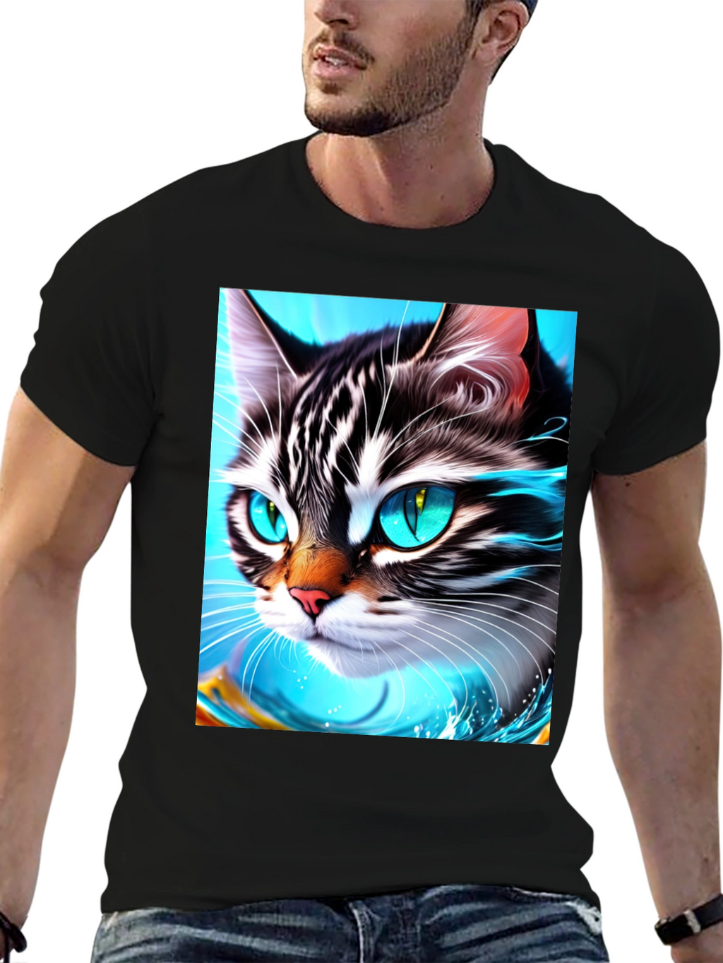 Cat Face T-Shirt - Cool Graphic Tee
