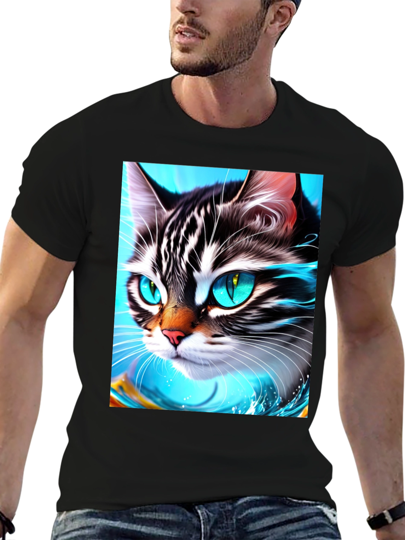 Cat Face T-Shirt - Cool Graphic Tee