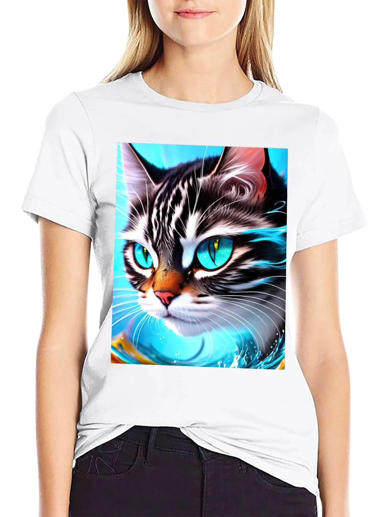 Cat Face T-Shirt - Cool Graphic Tee