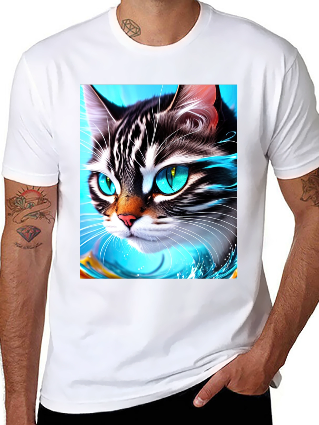 Cat Face T-Shirt - Cool Graphic Tee