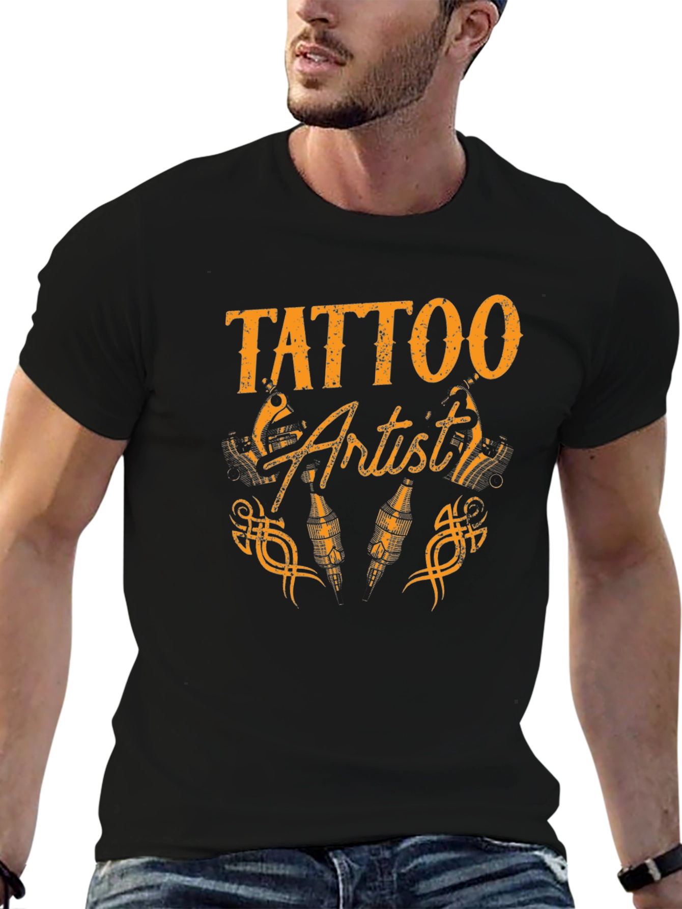 Tattoo Artist Graphic Tee - Black Cotton T-Shirt