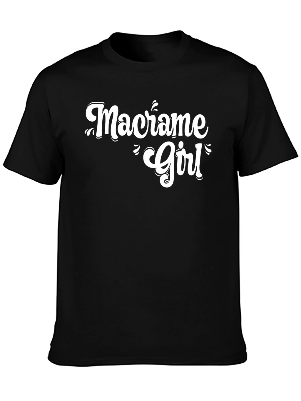 Macrame Girl Graphic Tee - Black Cotton T-Shirt