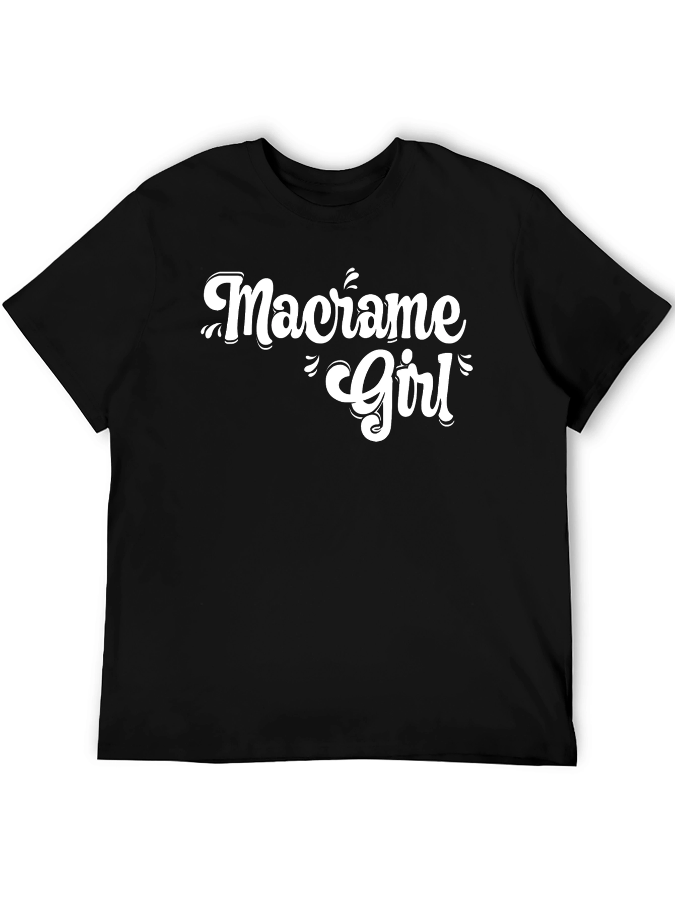 Macrame Girl Graphic Tee - Black Cotton T-Shirt