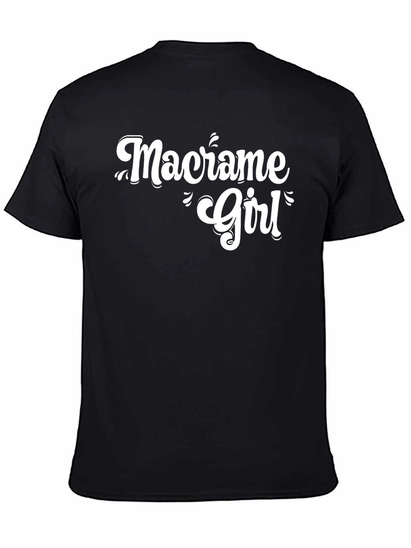 Macrame Girl Graphic Tee - Black Cotton T-Shirt