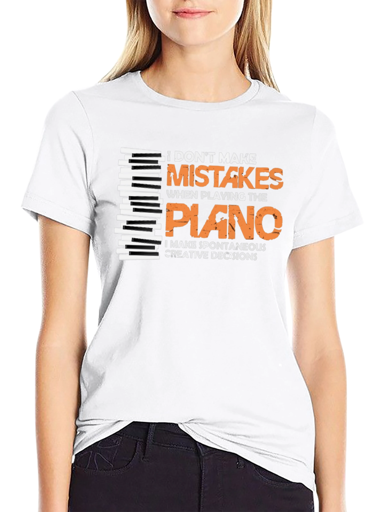 Funny Piano Player T-Shirt - I Dont Make Mistakes!