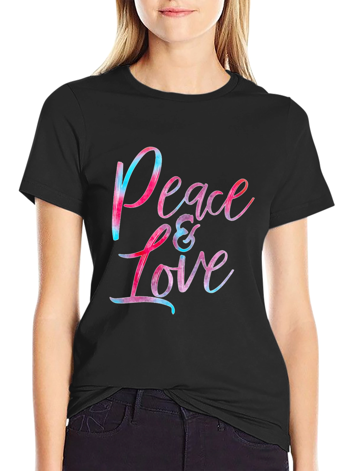 Peace & Love Graphic Tee - Soft Cotton Blend Comfort