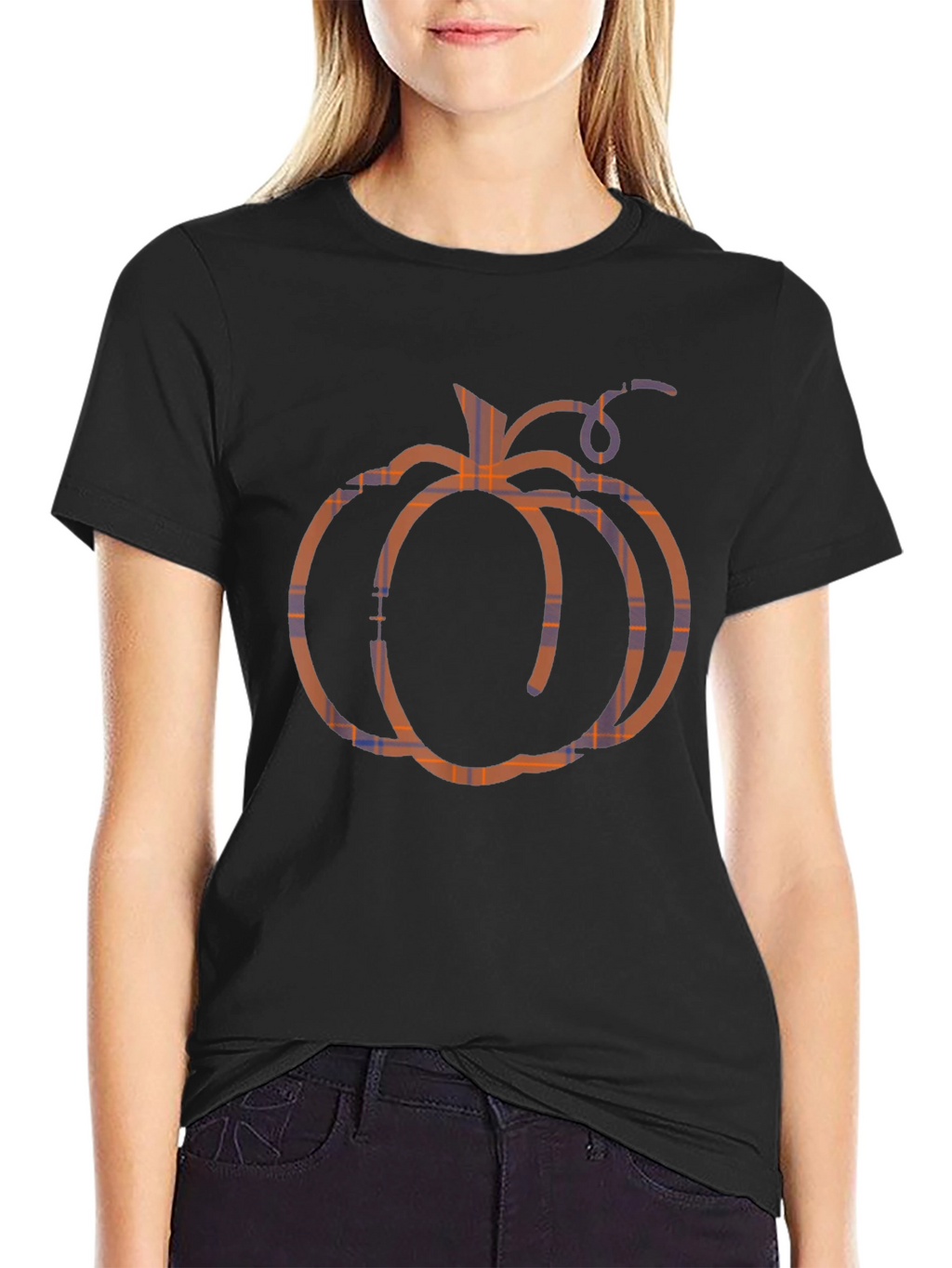 Pumpkin Plaid T-Shirt - Fall Season Apparel