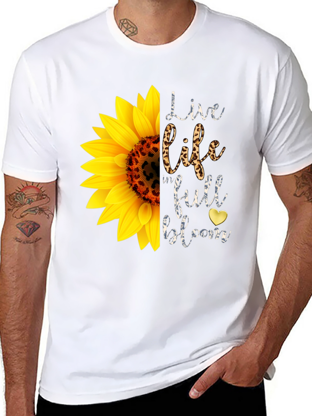 Sunflower Graphic Tee: Live Life in Full Bloom T-Shirt