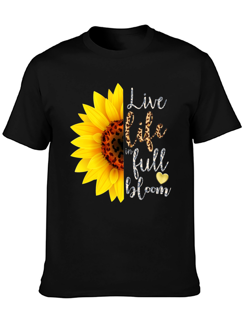 Sunflower Graphic Tee: Live Life in Full Bloom T-Shirt