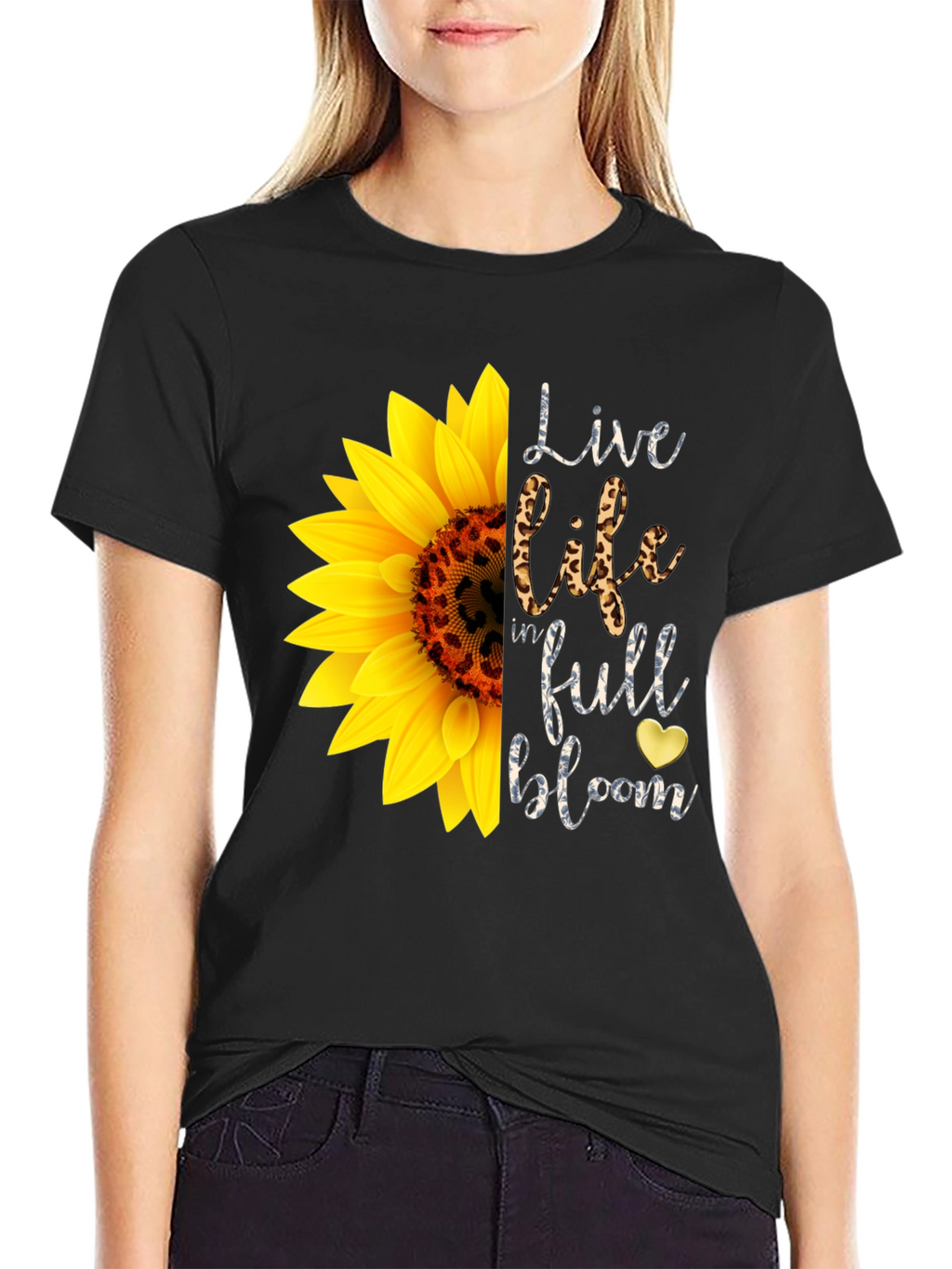 Sunflower Graphic Tee: Live Life in Full Bloom T-Shirt