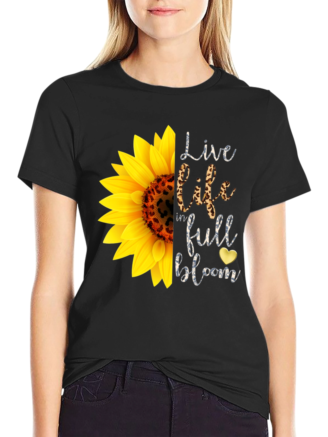 Sunflower Graphic Tee: Live Life in Full Bloom T-Shirt