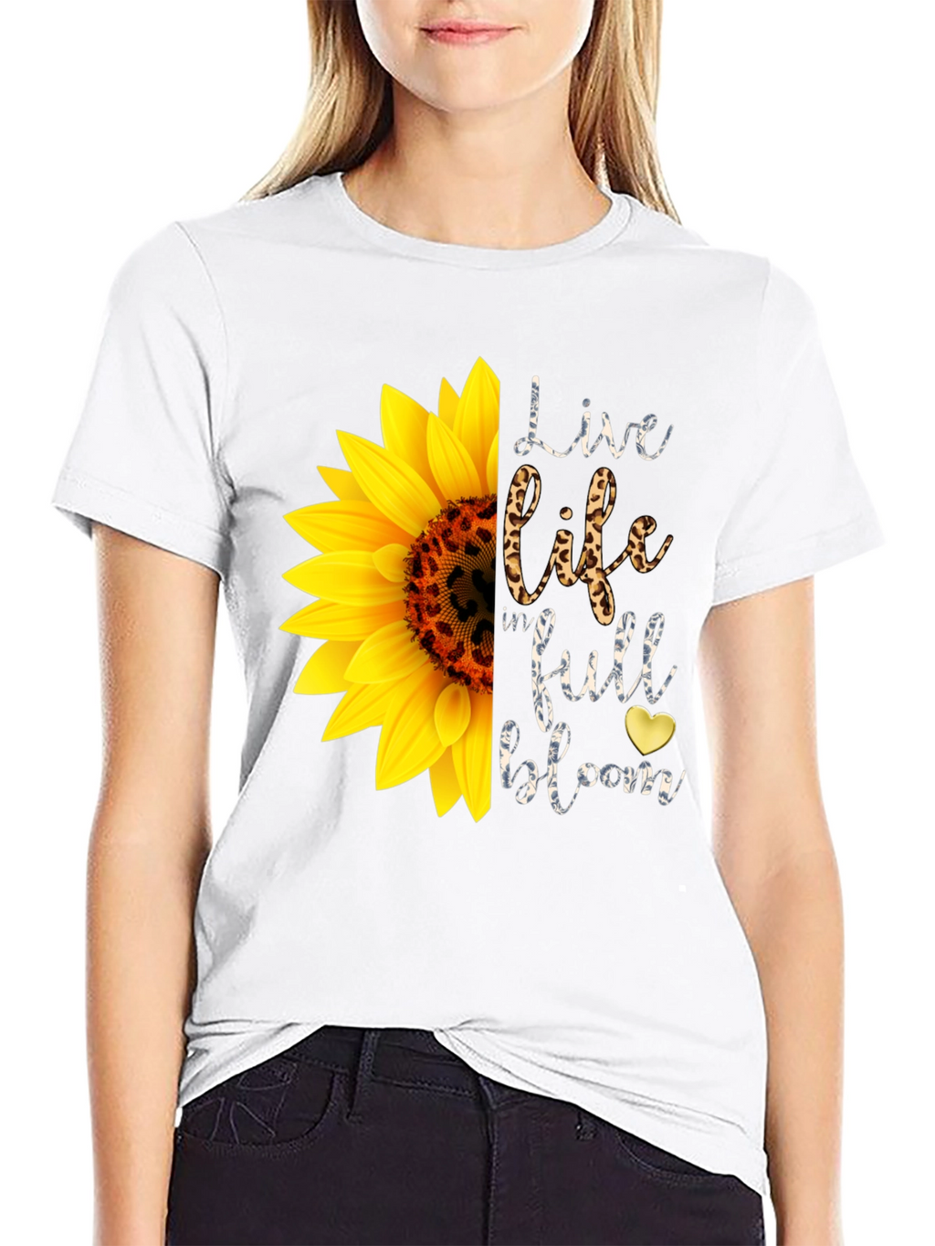 Sunflower Graphic Tee: Live Life in Full Bloom T-Shirt