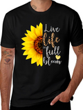 Sunflower Graphic Tee: Live Life in Full Bloom T-Shirt
