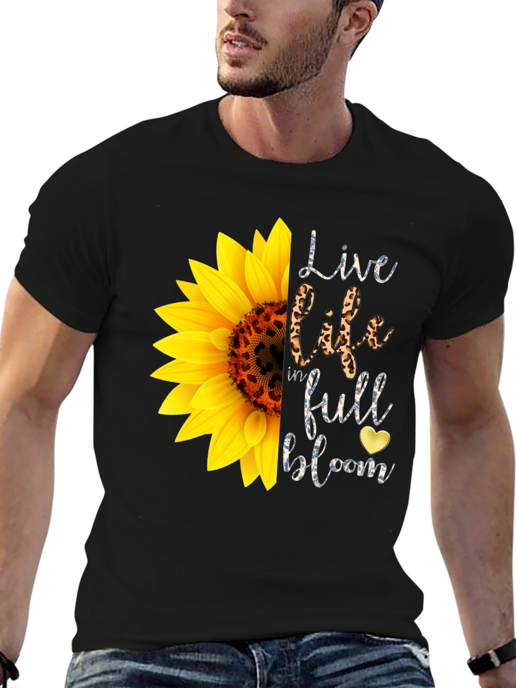 Sunflower Graphic Tee: Live Life in Full Bloom T-Shirt