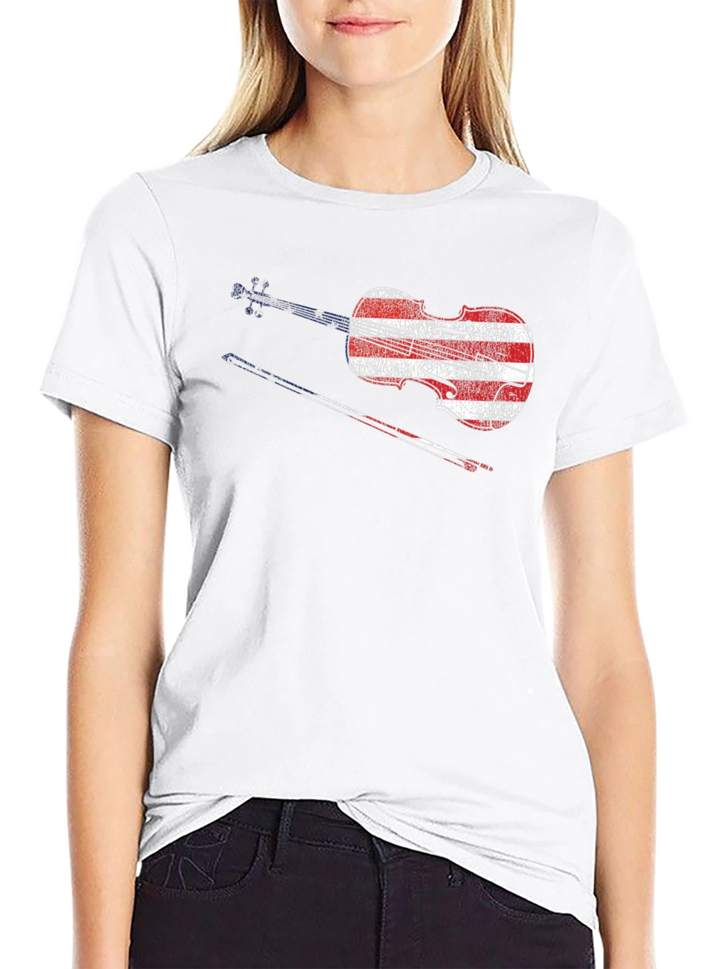 American Flag Violin T-Shirt