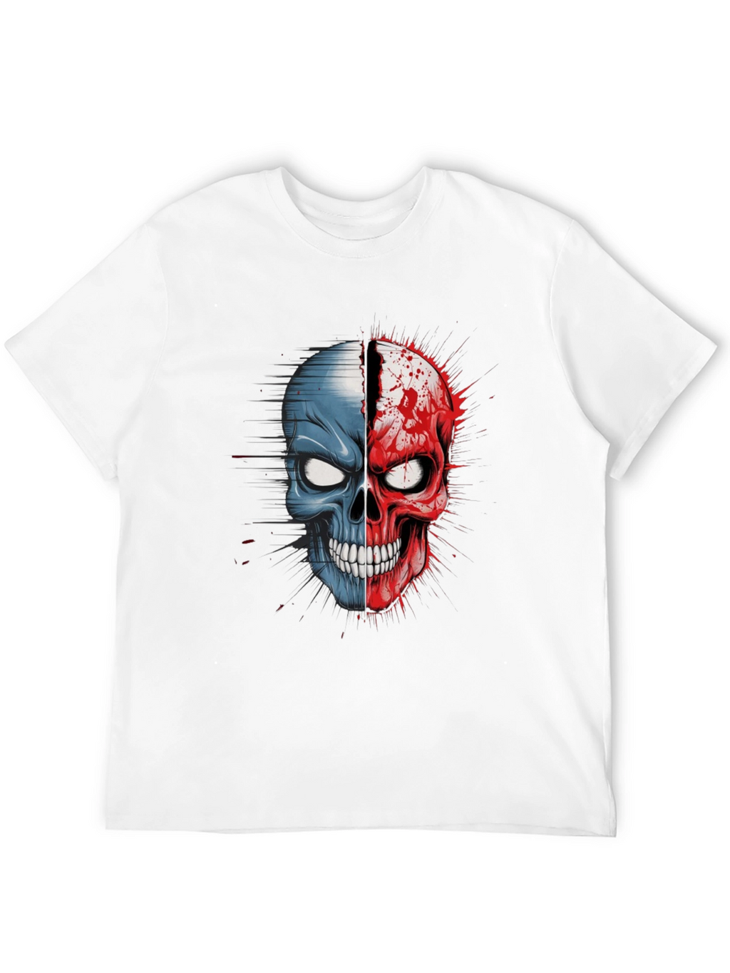Dual Skull Graphic Tee - Bold and Edgy Design