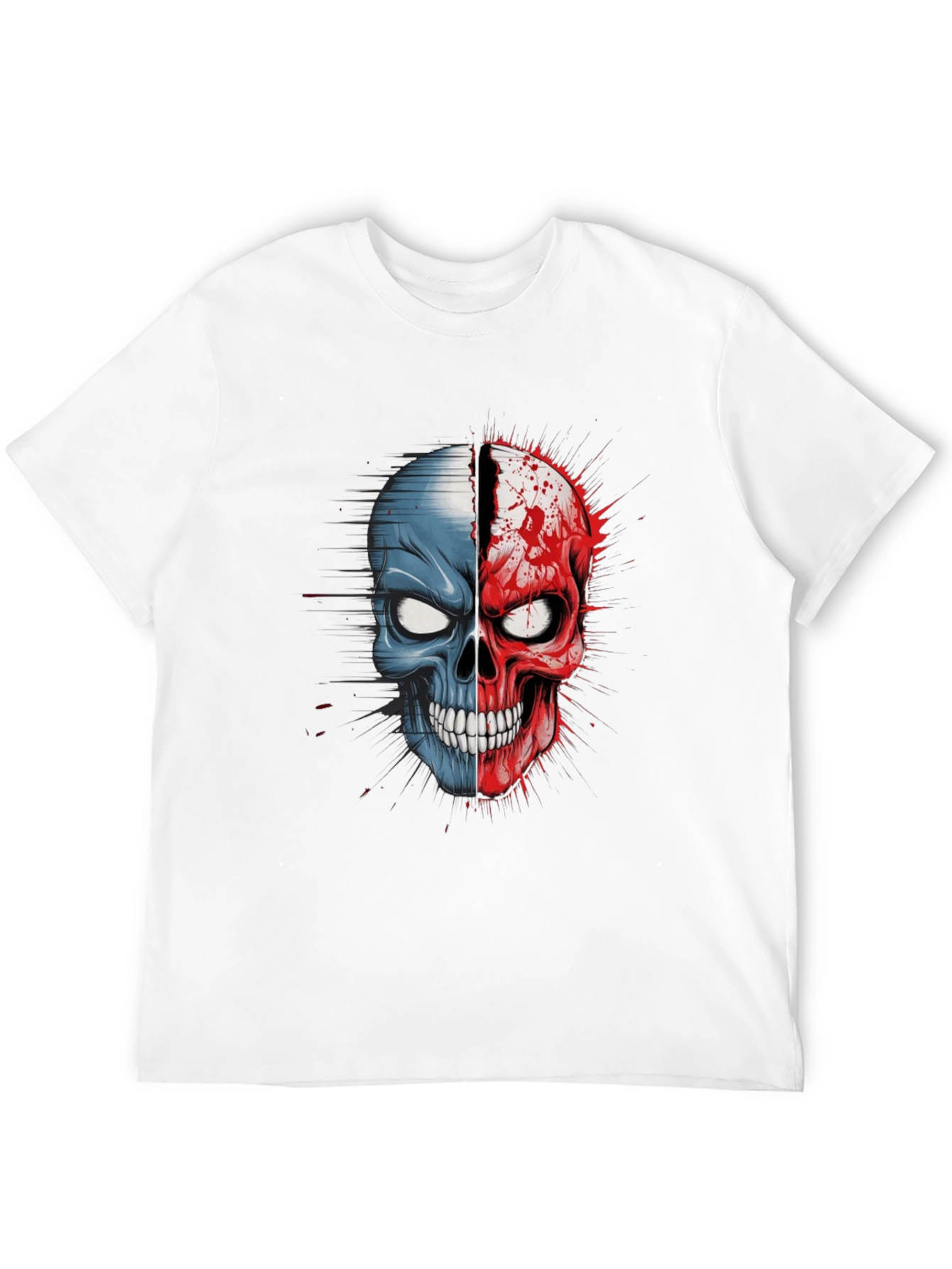 Dual Skull Graphic Tee - Bold and Edgy Design