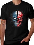 Dual Skull Graphic Tee - Bold and Edgy Design
