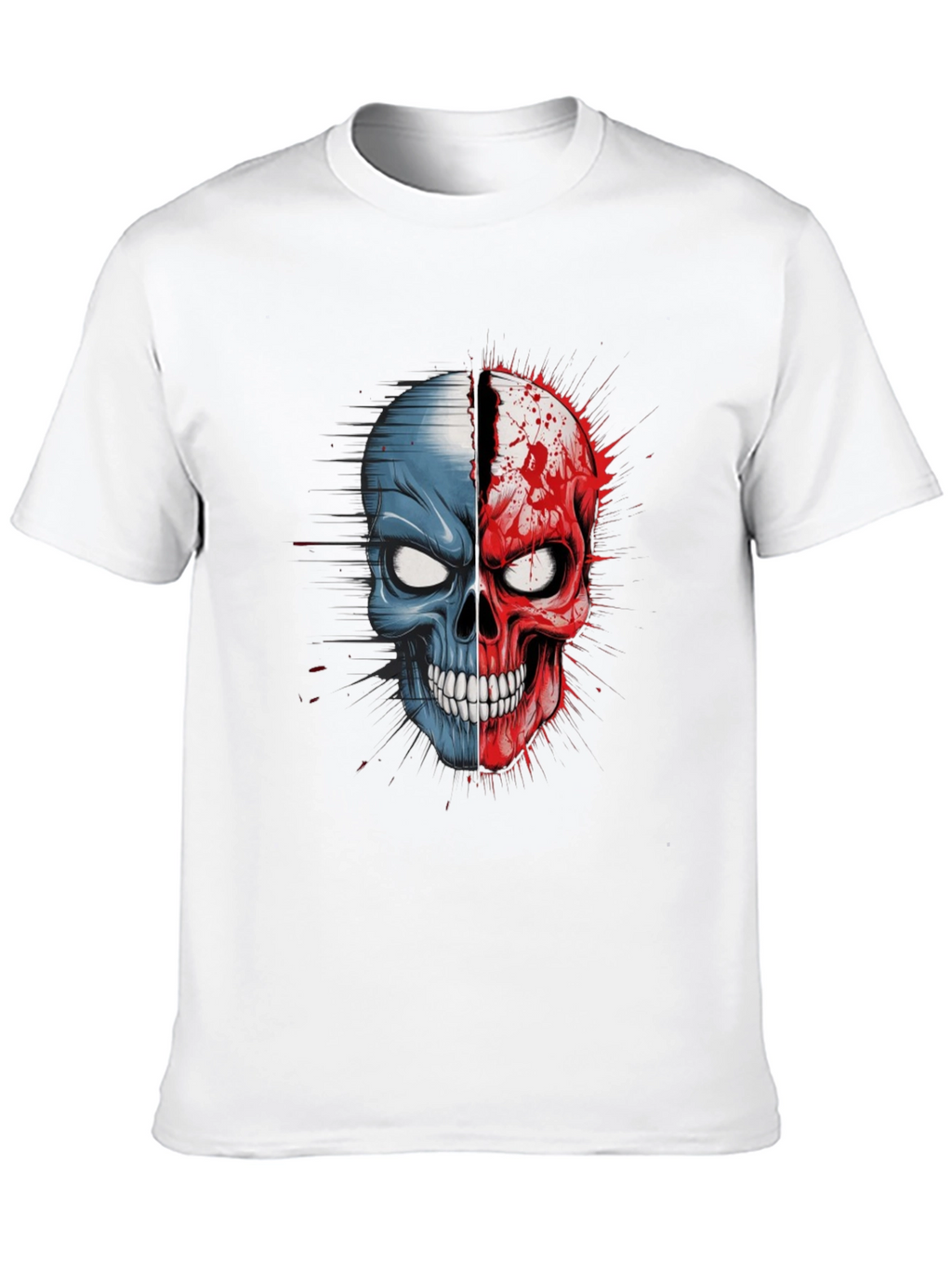 Dual Skull Graphic Tee - Bold and Edgy Design