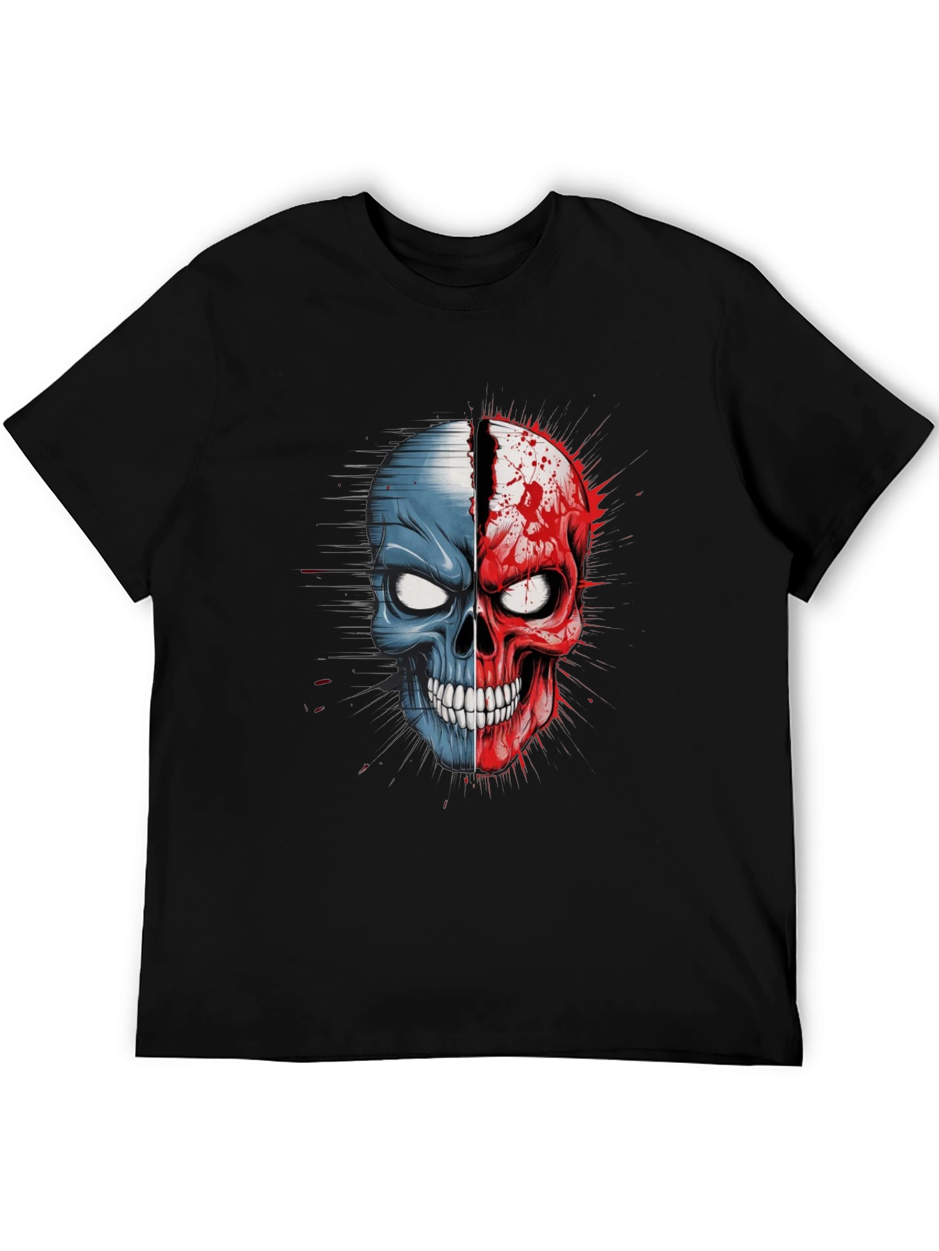Dual Skull Graphic Tee - Bold and Edgy Design