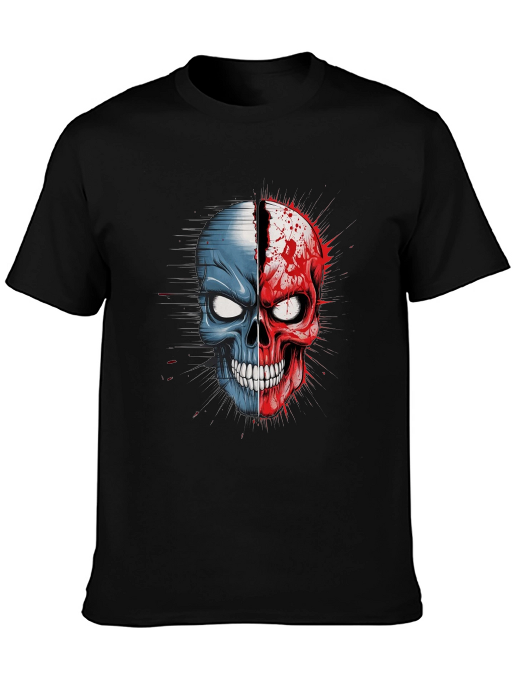 Dual Skull Graphic Tee - Bold and Edgy Design