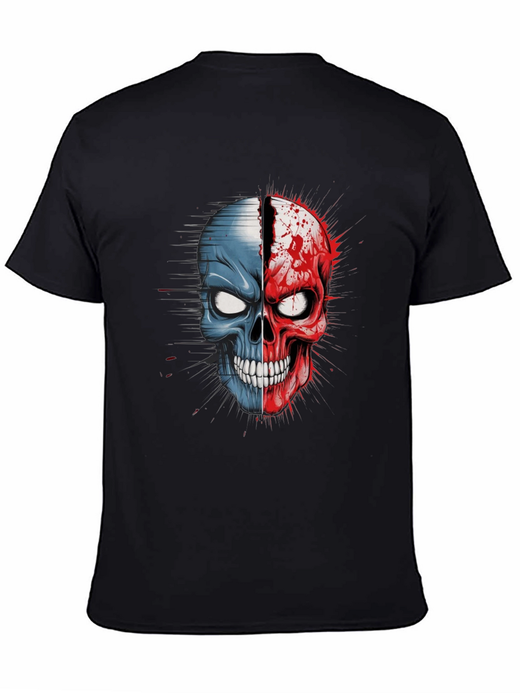 Dual Skull Graphic Tee - Bold and Edgy Design