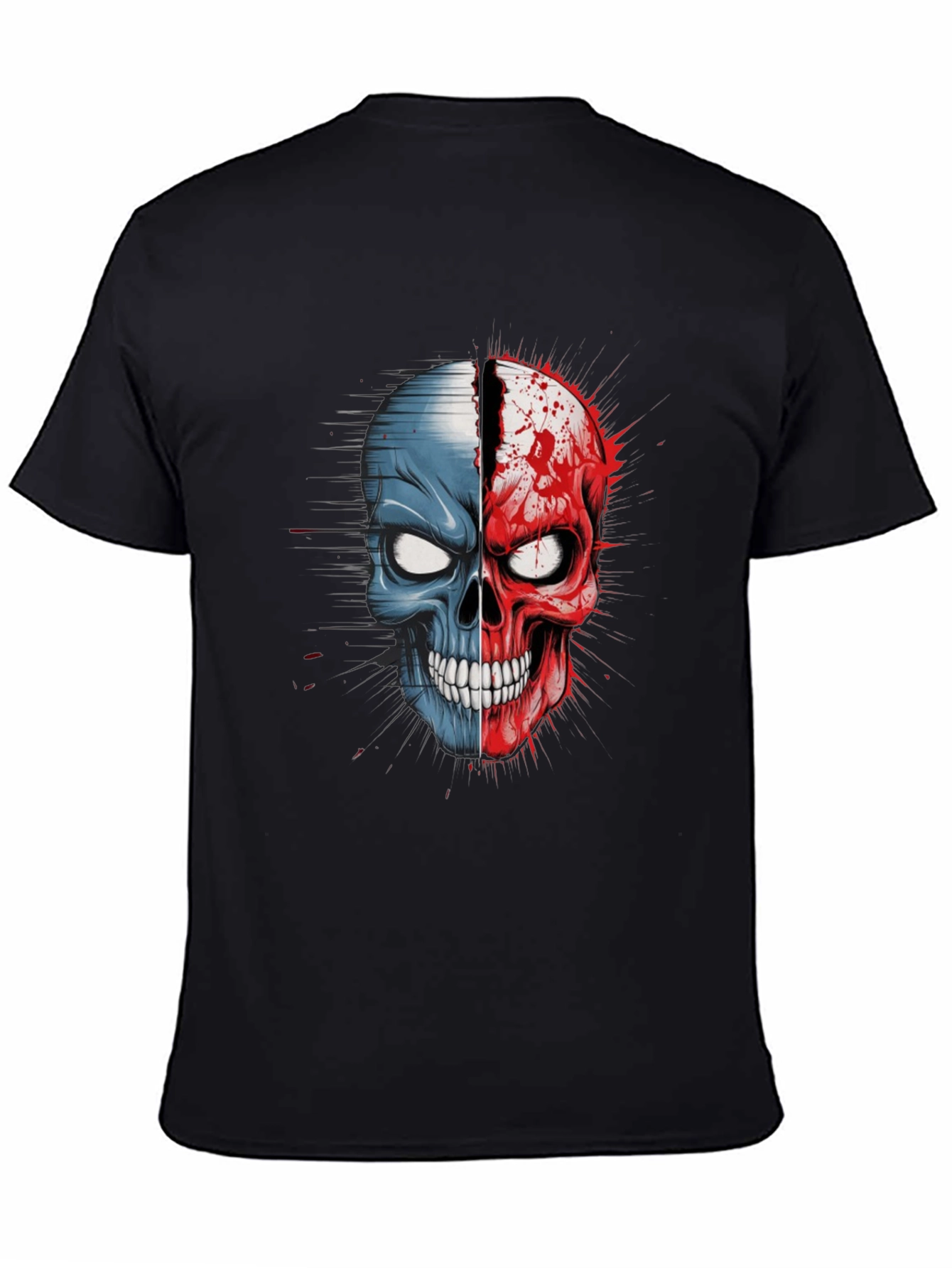 Dual Skull Graphic Tee - Bold and Edgy Design