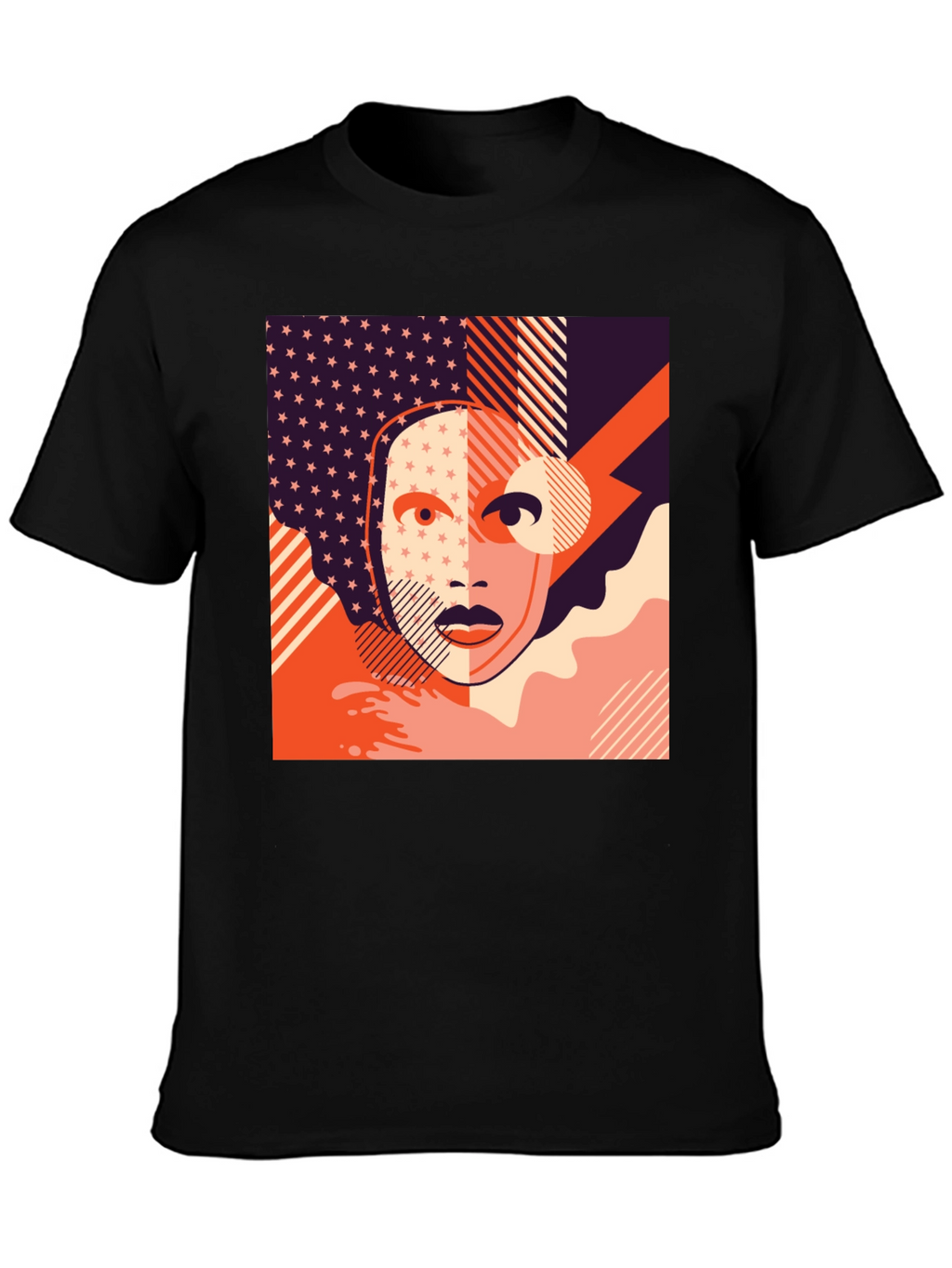 Abstract Face Graphic Tee - Modern Art T-Shirt