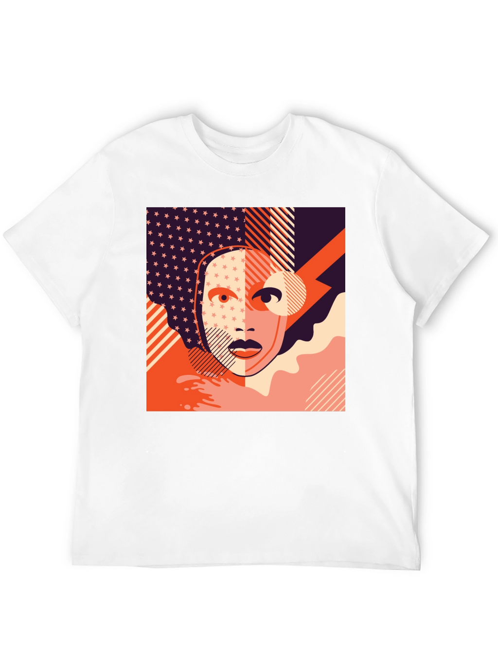 Abstract Face Graphic Tee - Modern Art T-Shirt