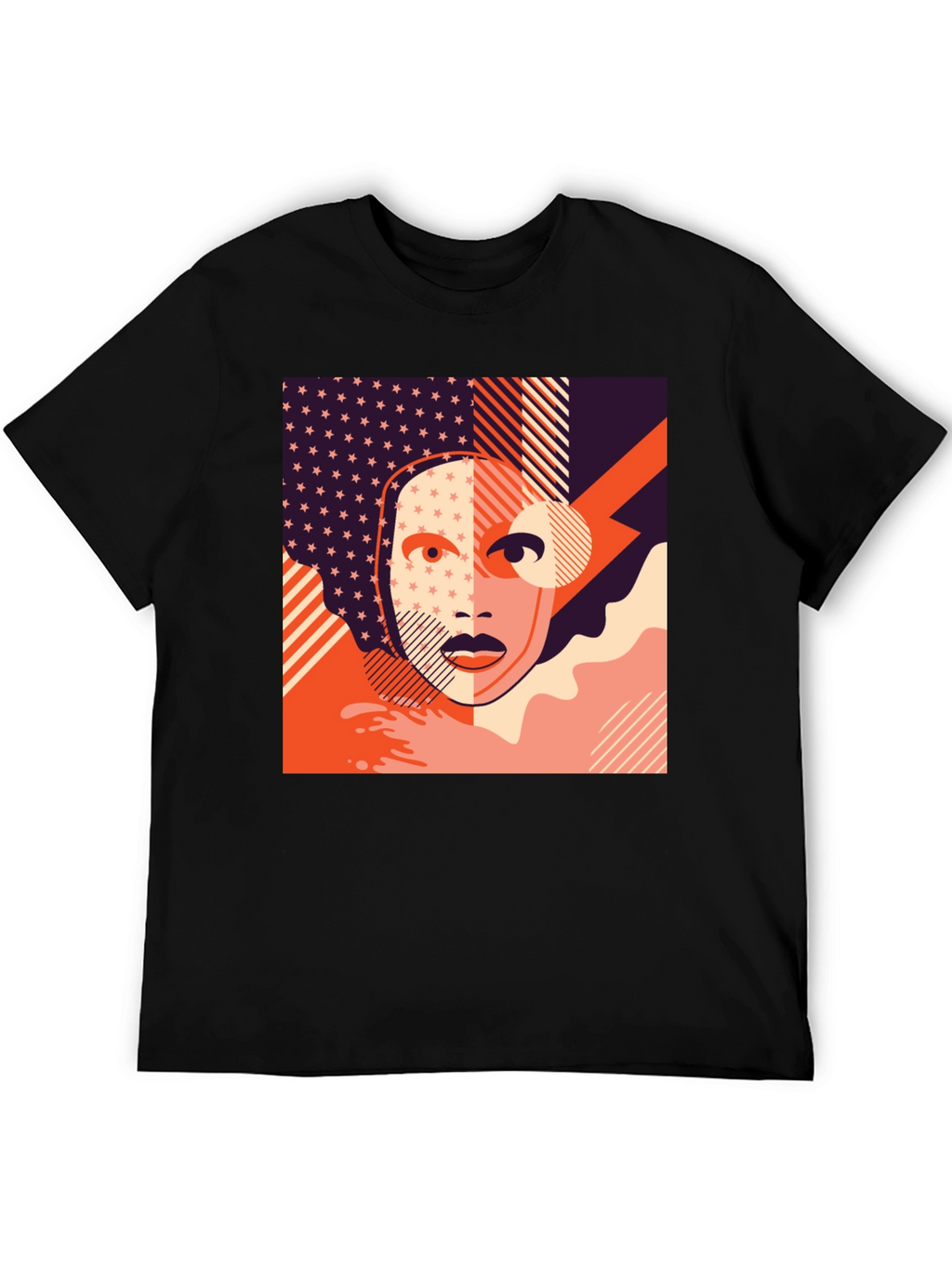 Abstract Face Graphic Tee - Modern Art T-Shirt