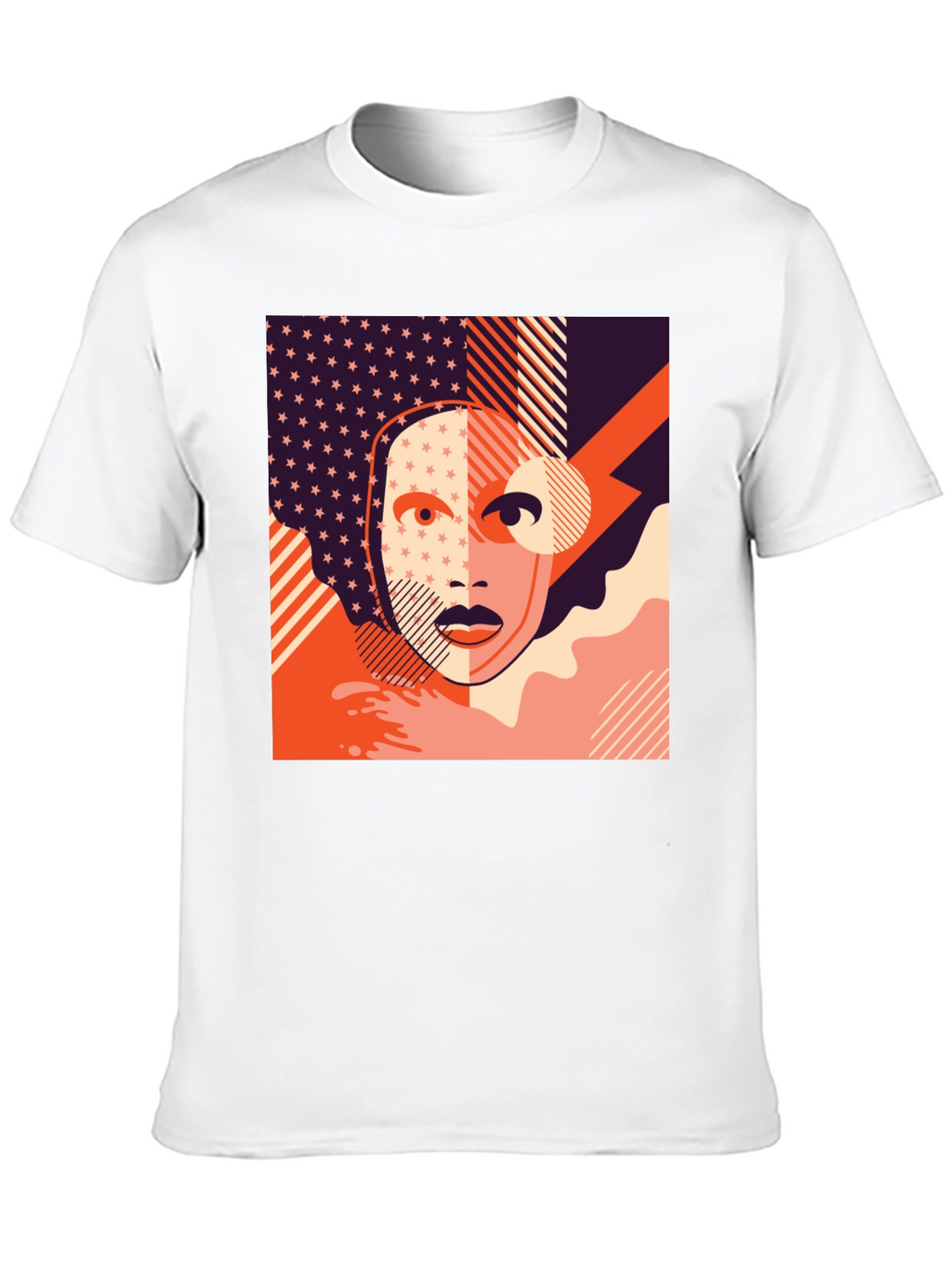 Abstract Face Graphic Tee - Modern Art T-Shirt