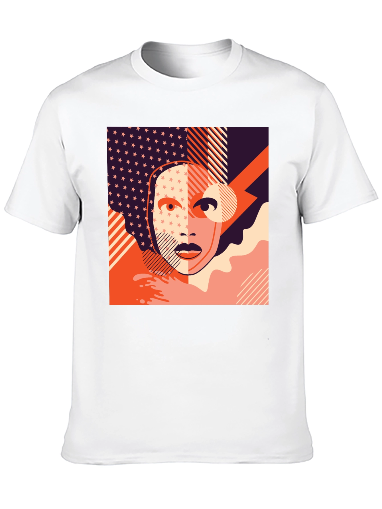 Abstract Face Graphic Tee - Modern Art T-Shirt