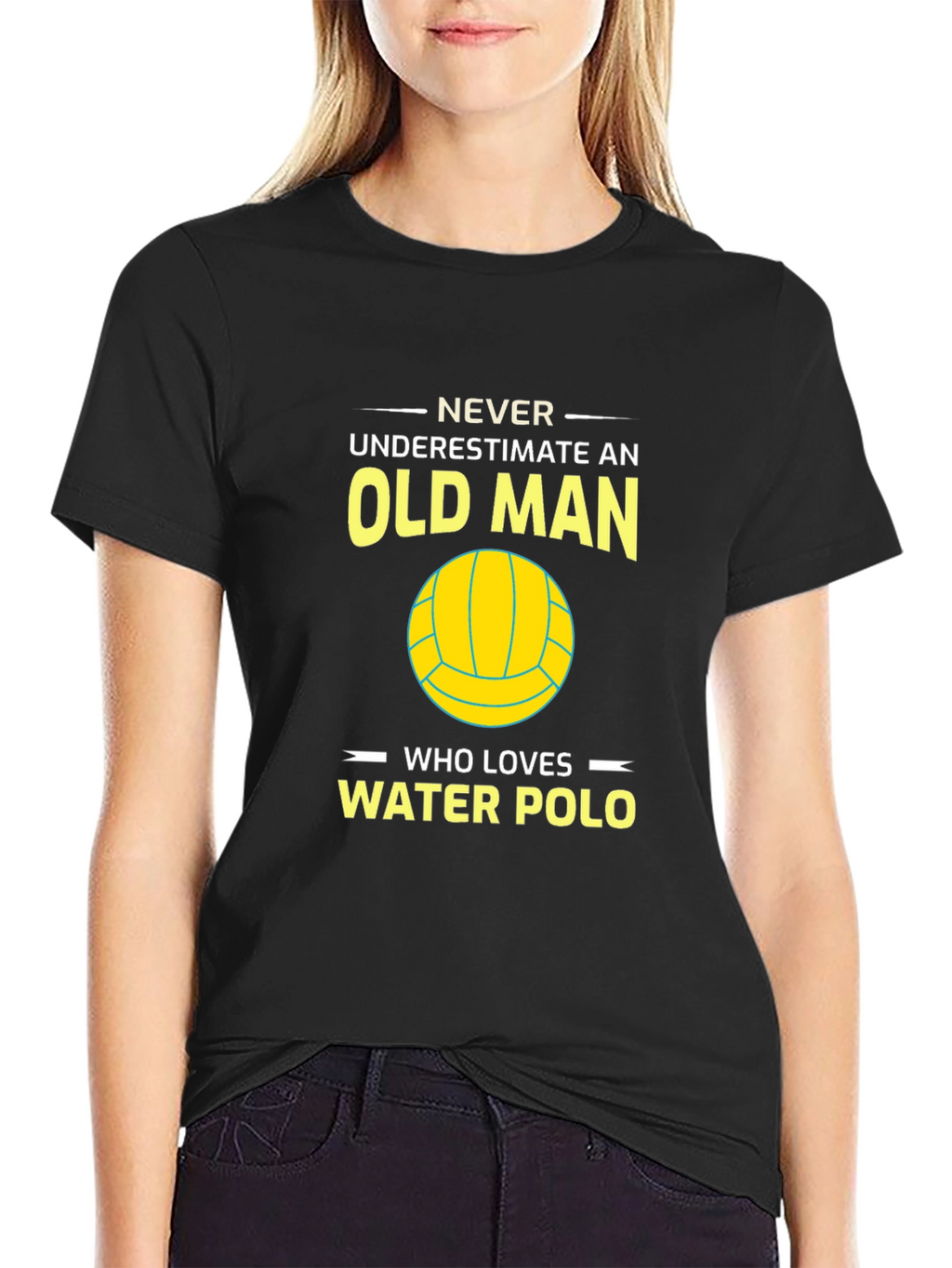 Never Underestimate Water Polo Old Man T-Shirt