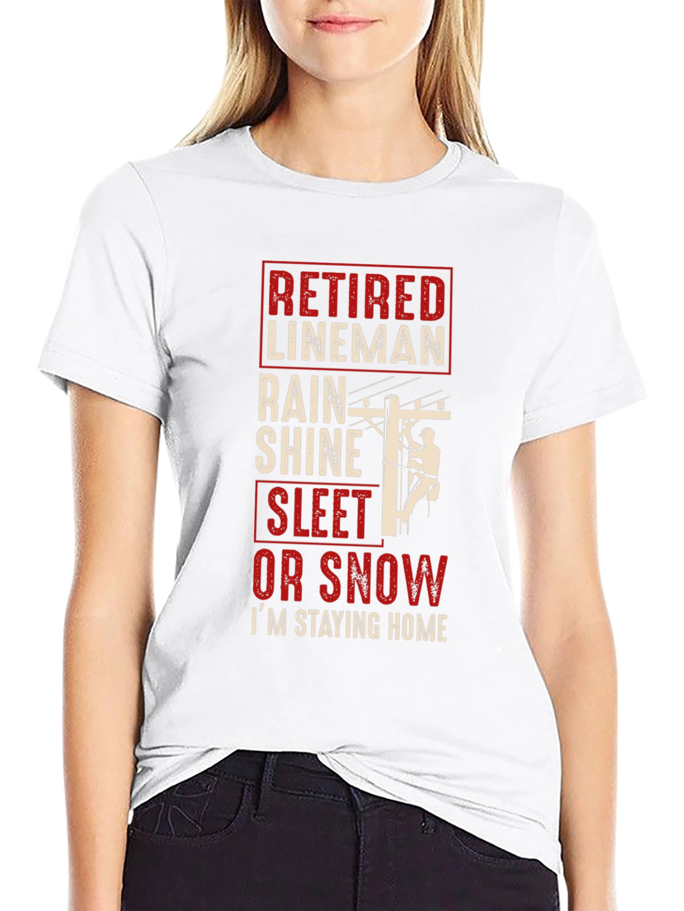 Retired Lineman T-Shirt - Stay Home!