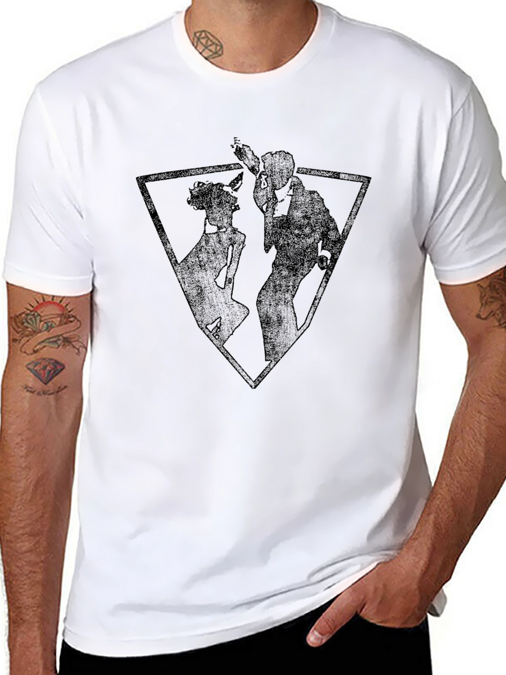 Cool Silhouette Graphic Mens Black T-Shirt