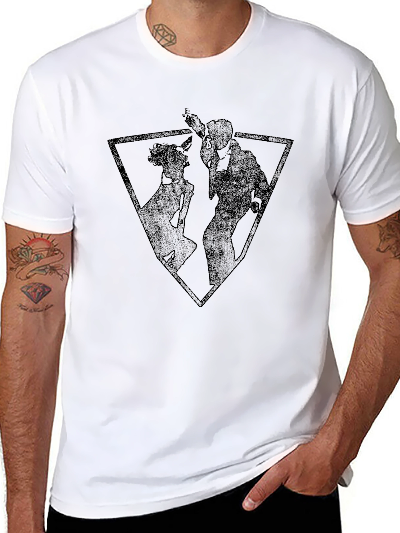 Cool Silhouette Graphic Mens Black T-Shirt