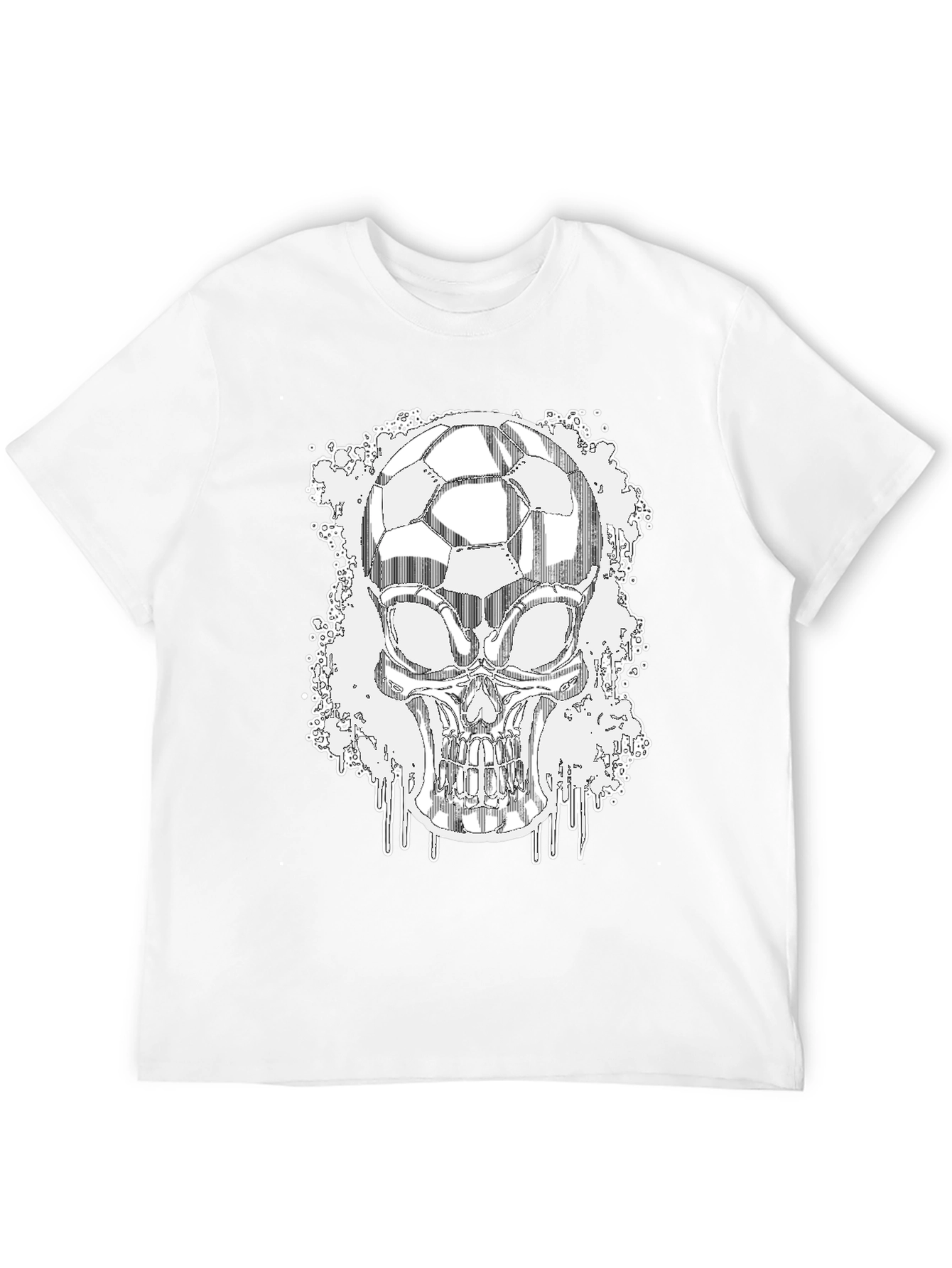 Soccer Skull Graphic Tee - Black Short Sleeve