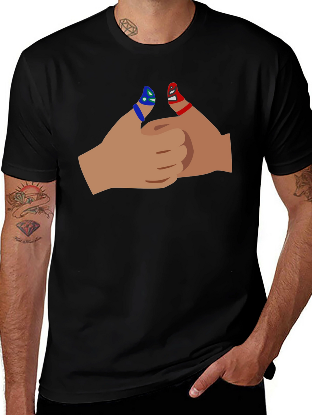 Thumbs Up Graphic Tee - Black