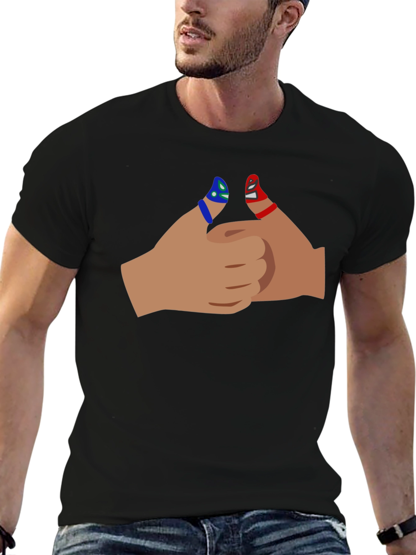 Thumbs Up Graphic Tee - Black