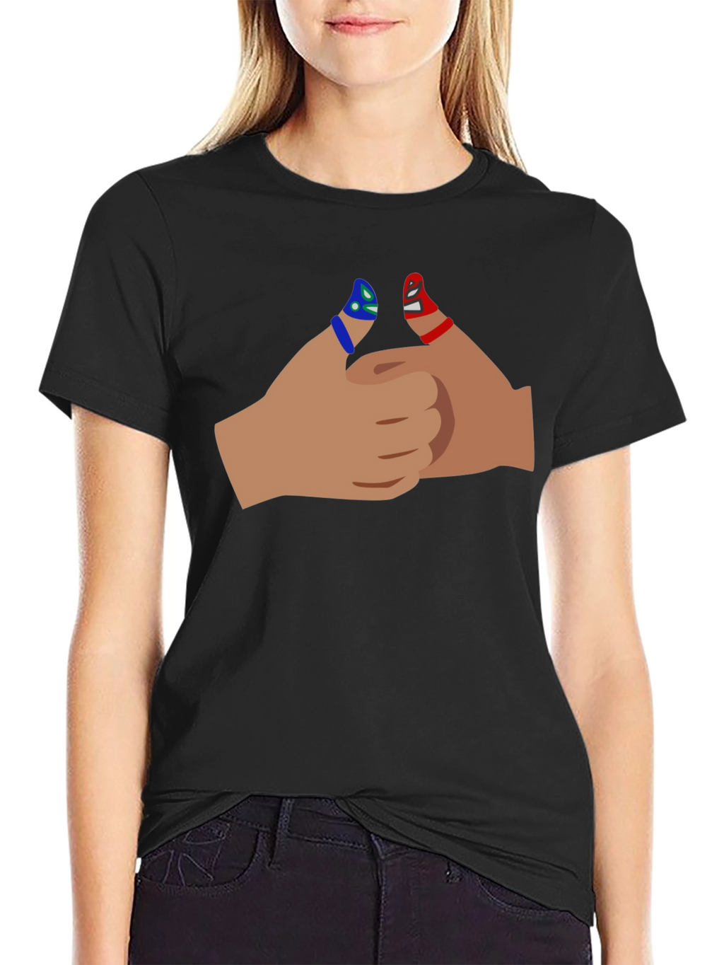 Thumbs Up Graphic Tee - Black