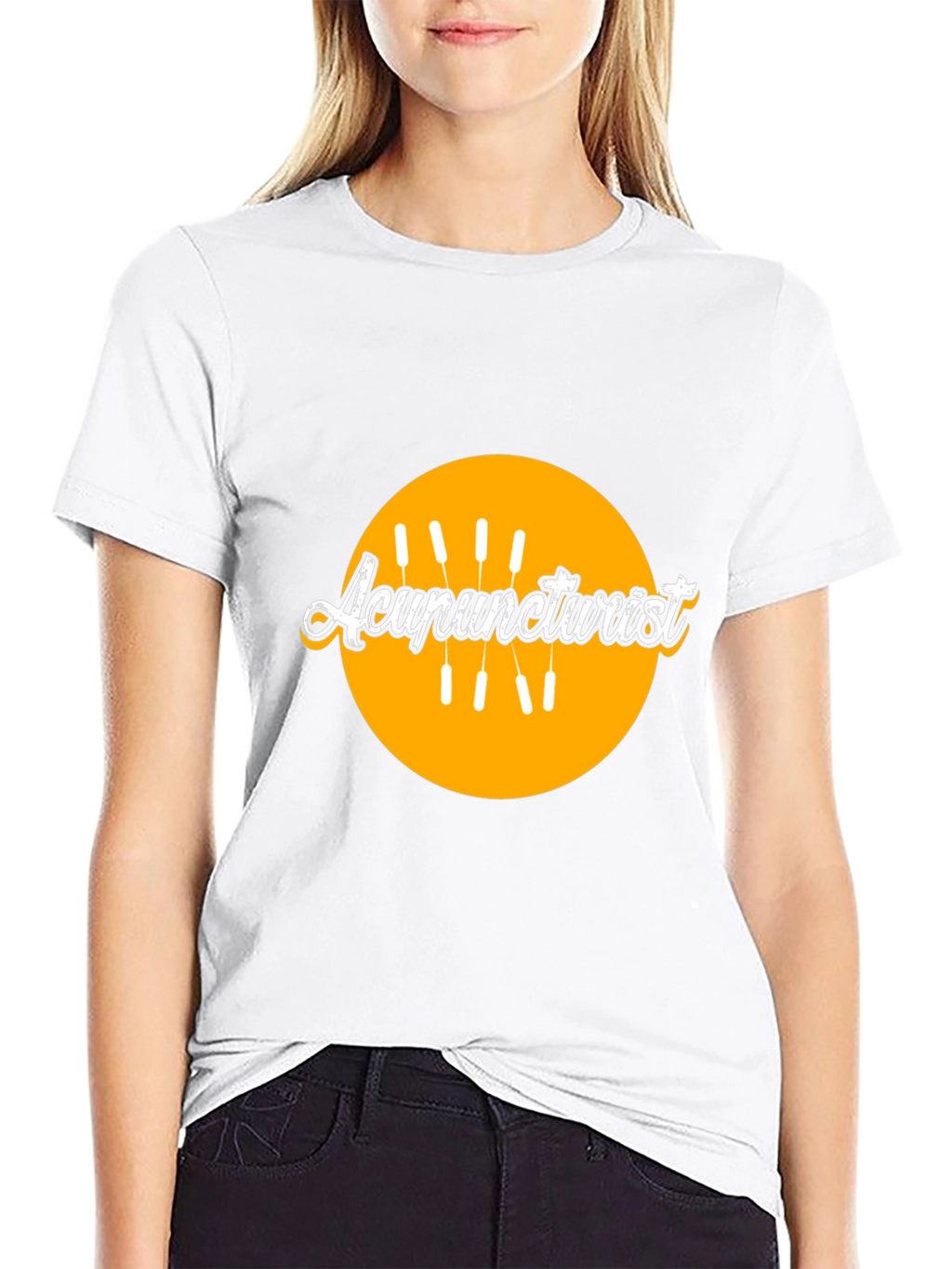 Acupuncturist Black T-Shirt with Graphic Design