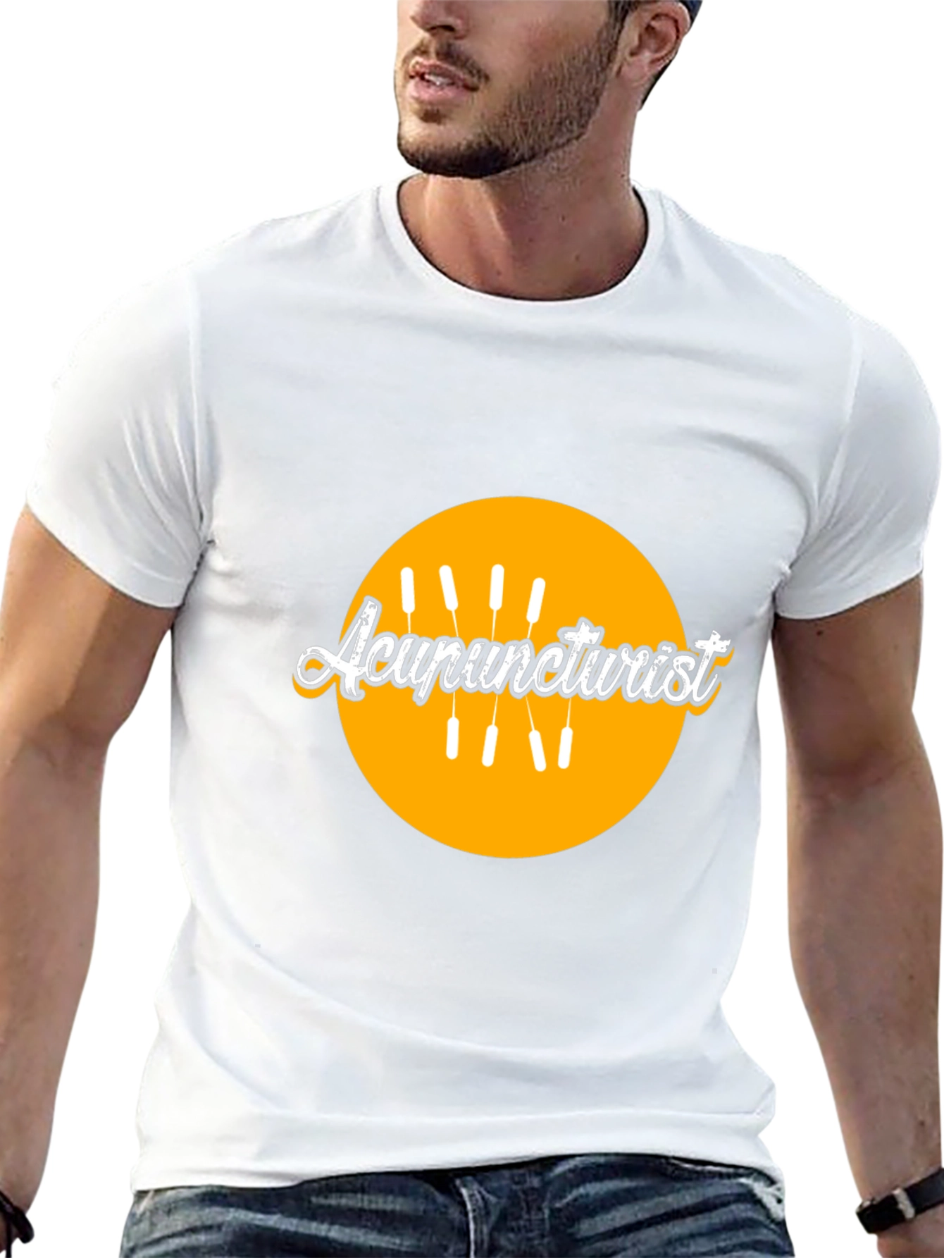 Acupuncturist Black T-Shirt with Graphic Design