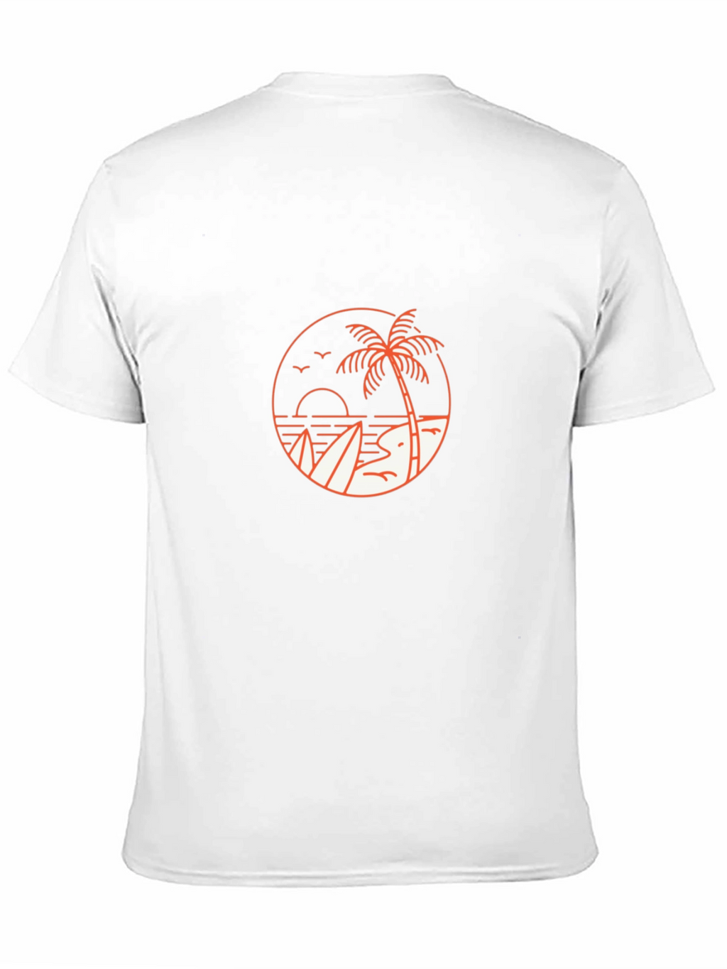 Mens Black T-Shirt with Beach Graphic
