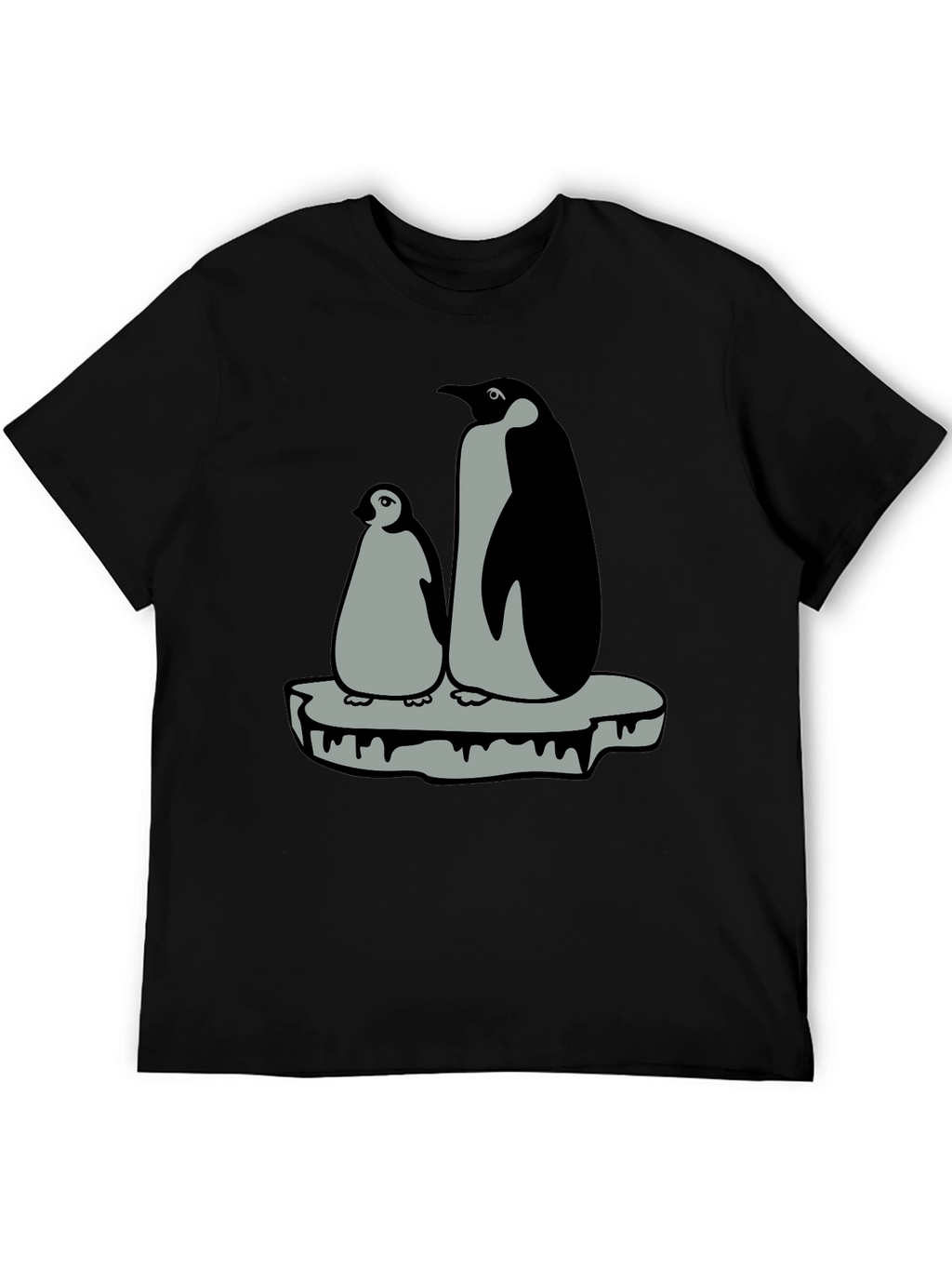 Penguin Family Graphic T-Shirt - Black