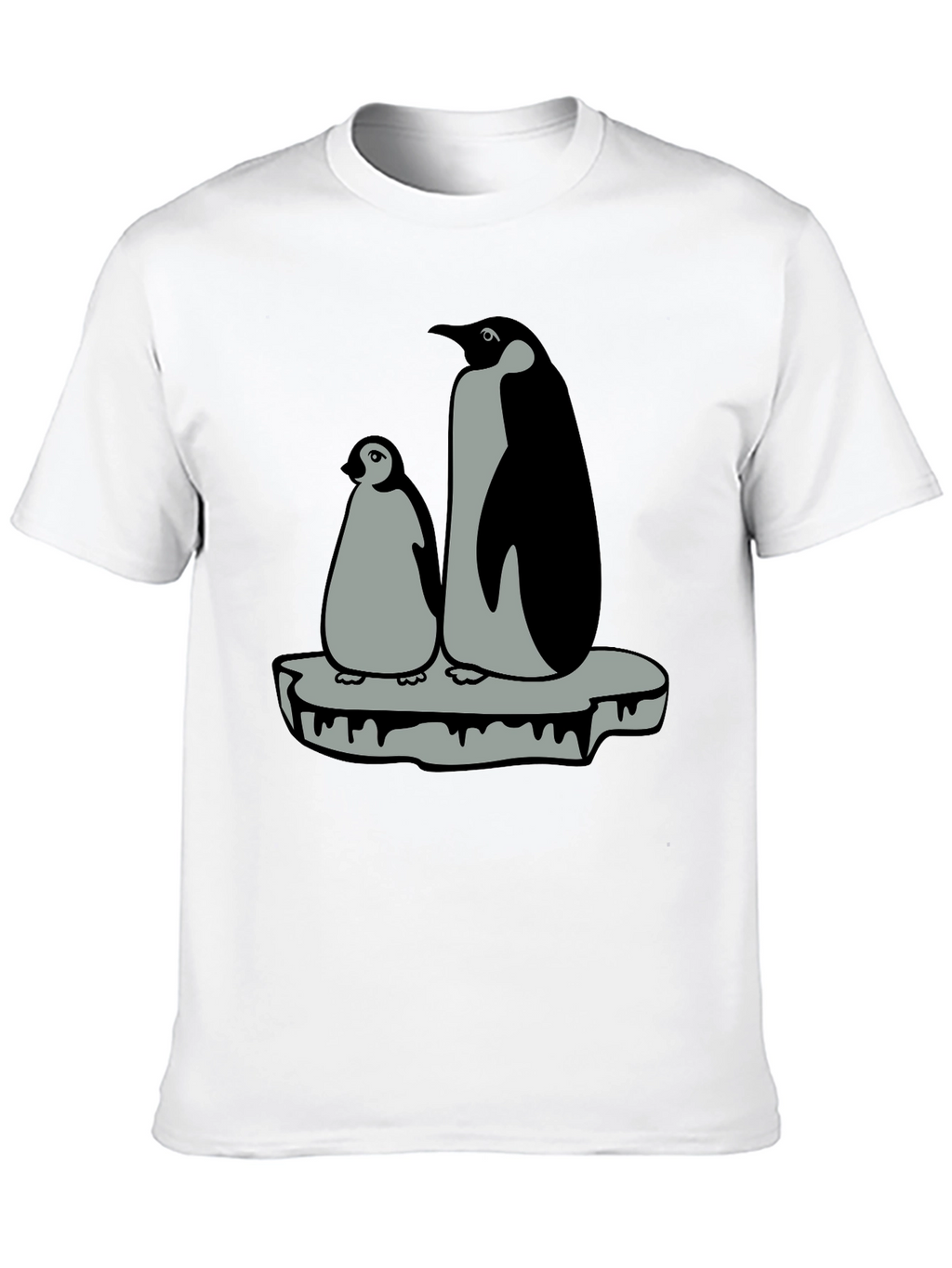 Penguin Family Graphic T-Shirt - Black
