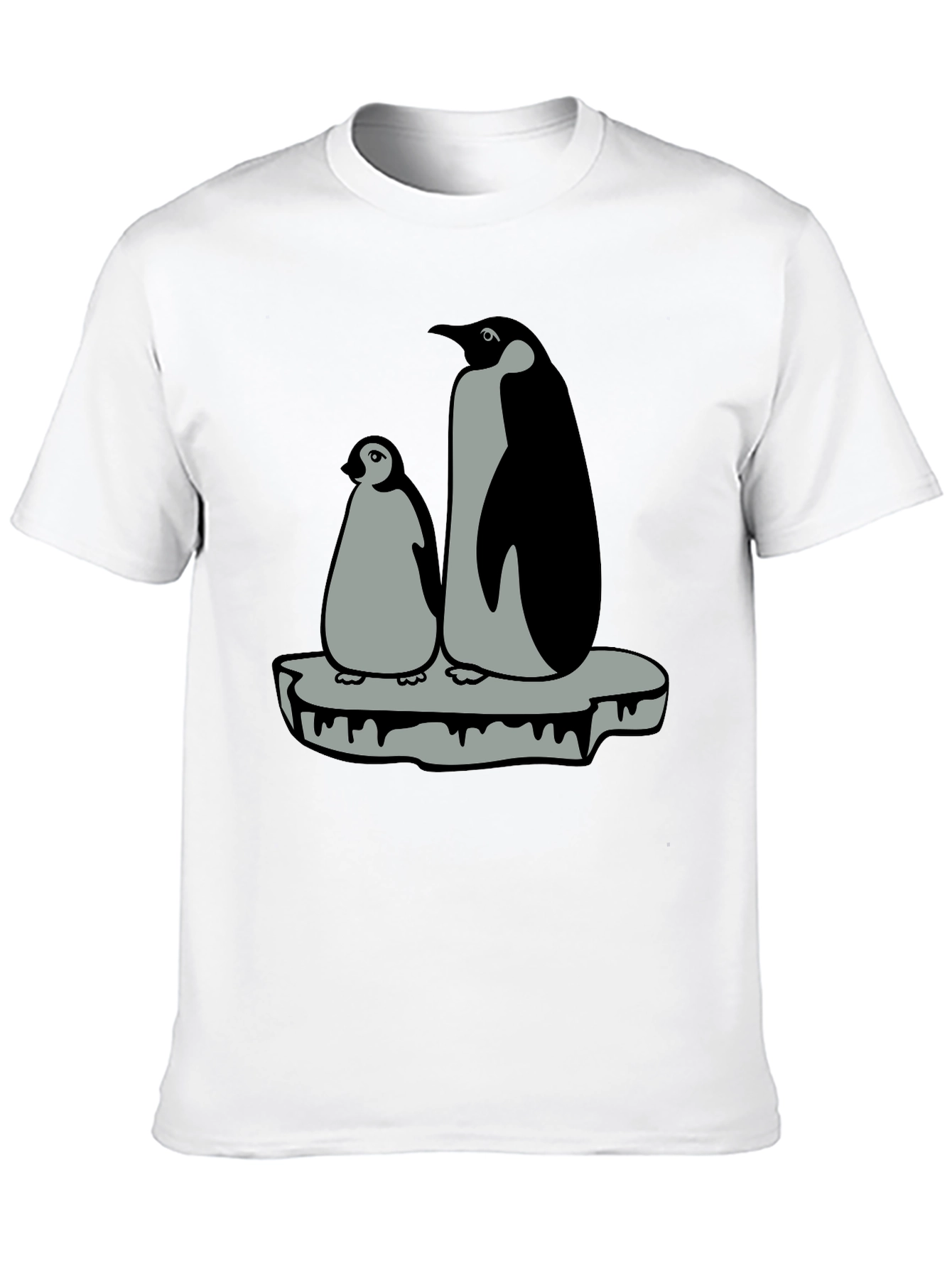 Penguin Family Graphic T-Shirt - Black