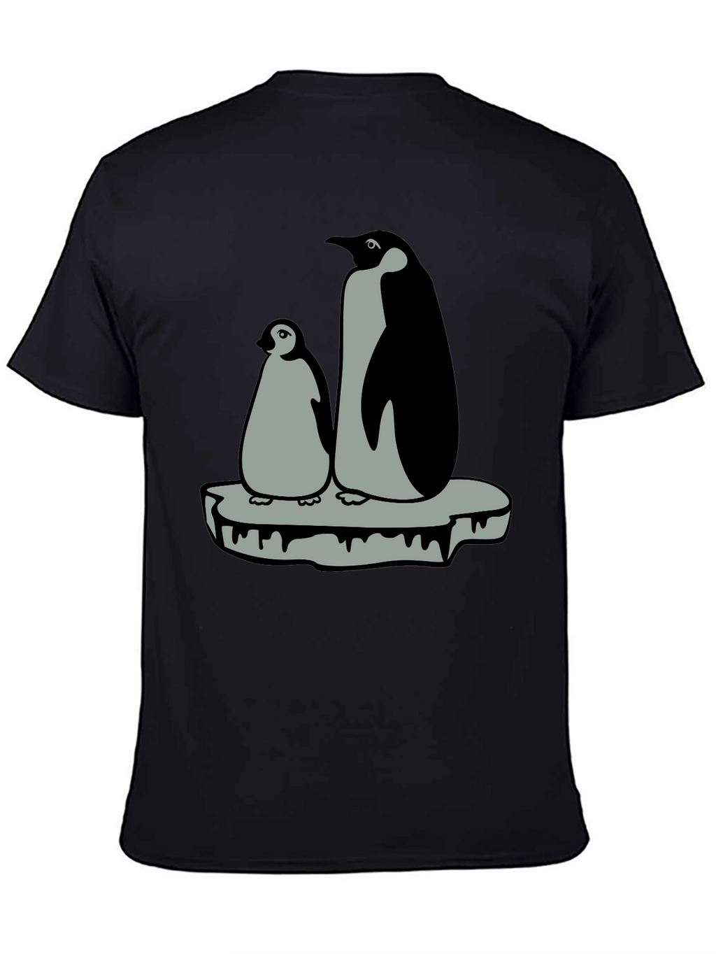 Penguin Family Graphic T-Shirt - Black