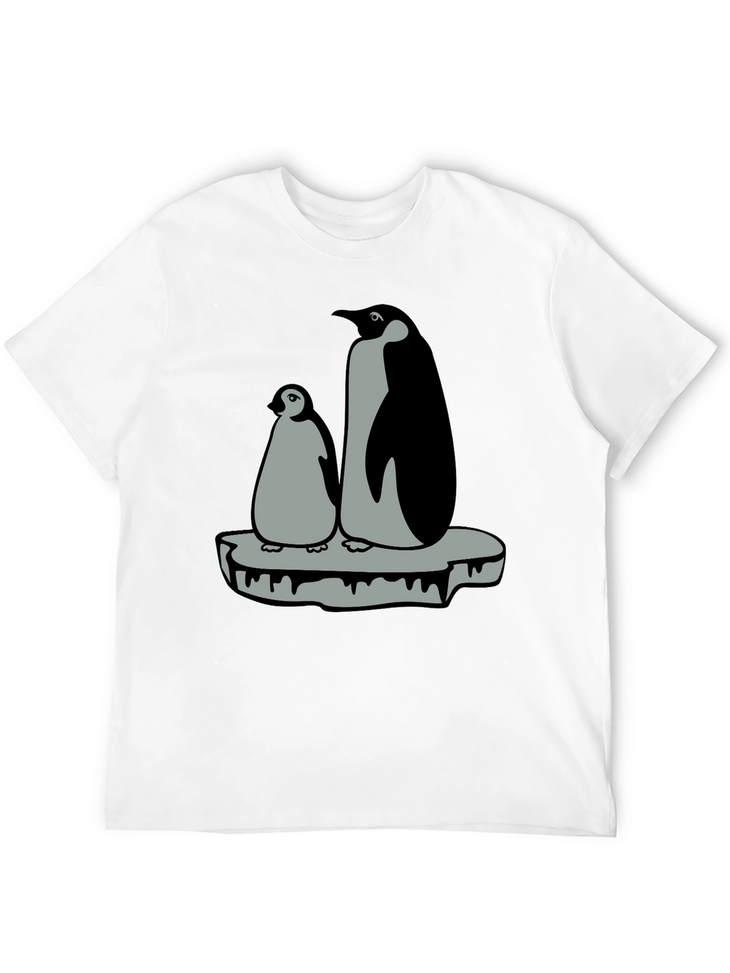 Penguin Family Graphic T-Shirt - Black
